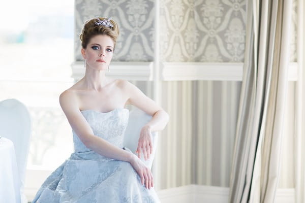 Bride sitting in The Duke of Cornwall Hotel