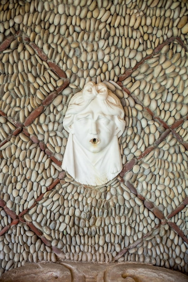 Fountain head coming out of wall