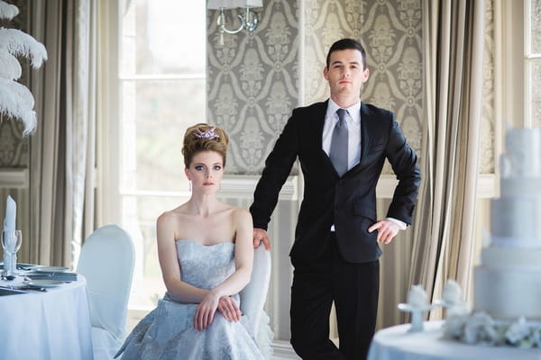 1950s bride and groom in The Duke of Cornwall Hotel