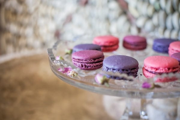 Pink and purple macaroons