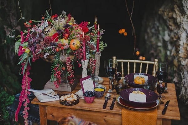 Rustic autumn wedding table