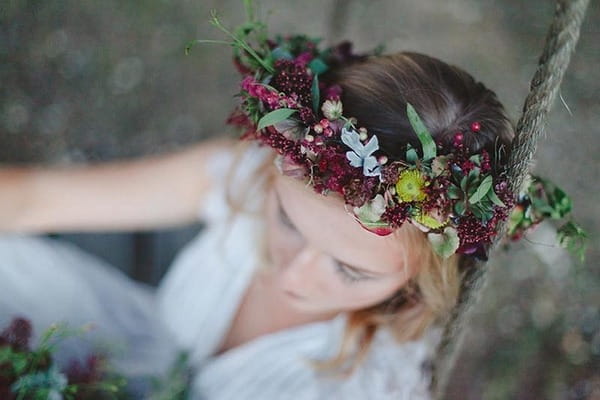 Boho bride's autumn crown