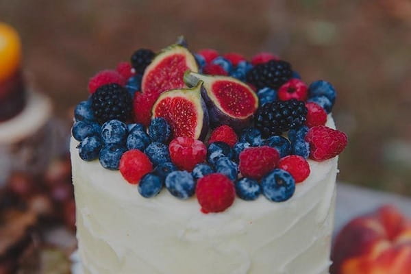 Berries on wedding cake