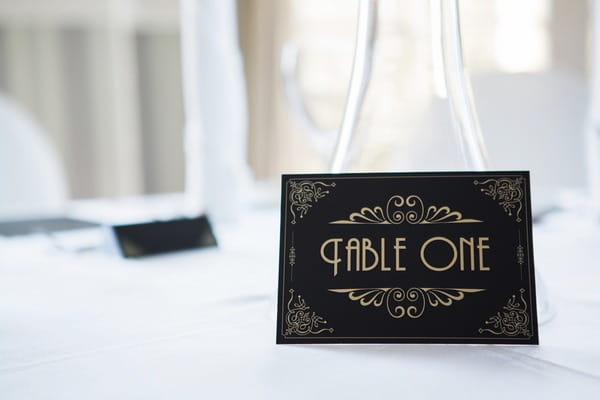 1950s style wedding table number