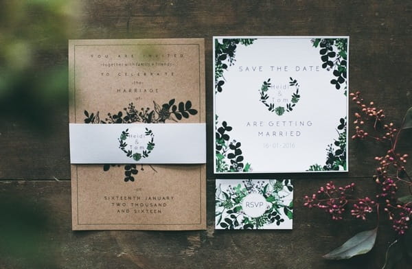 Winter Nordic wedding stationery