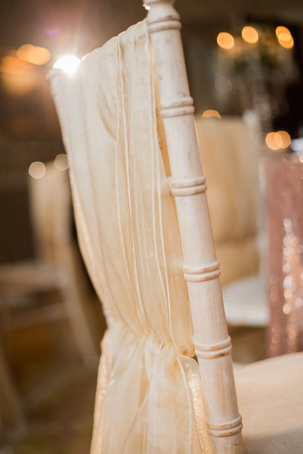 Wooden wedding chair with sash