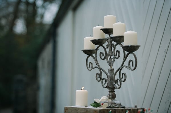 Candles in candelabra