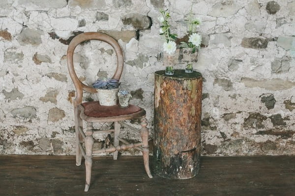 Chair with tree stump