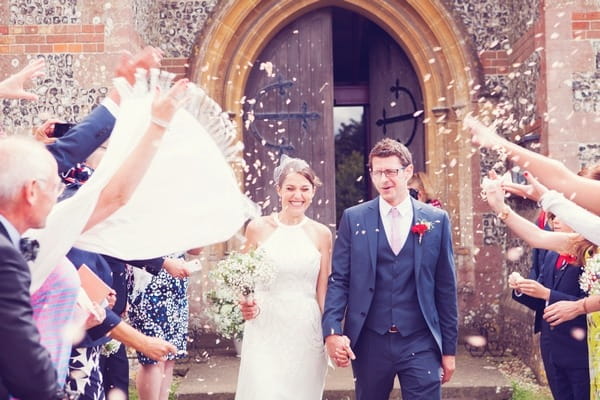 Wedding confetti shot outside Twyford church