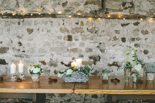 Nordic winter floral table display