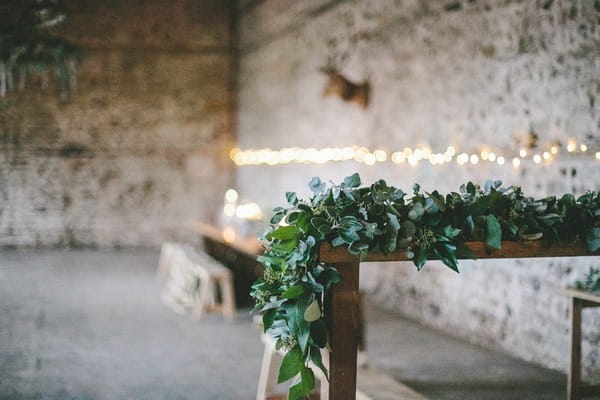 Winter wedding table garland