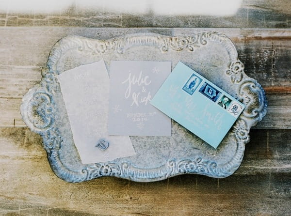 Winter wedding stationery