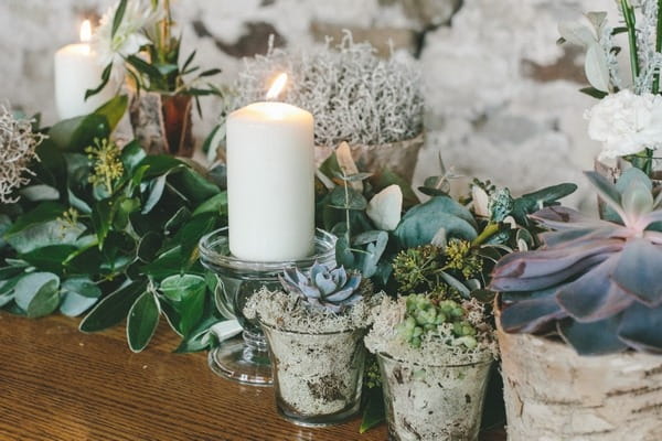 Succulents on wedding table