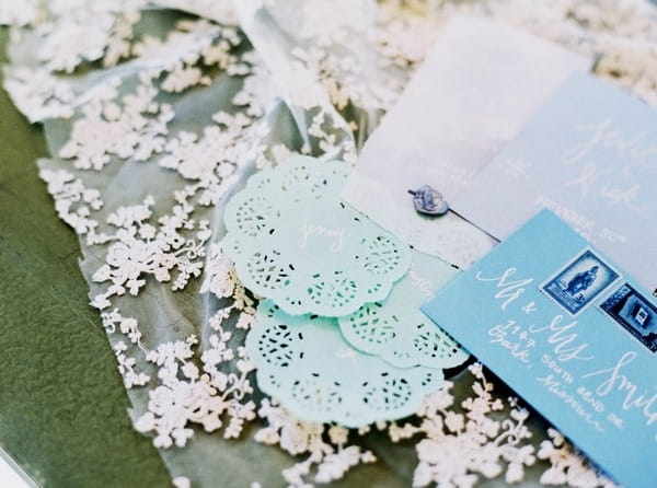 Blue winter wedding details