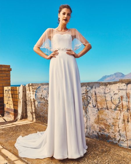 B2017 Linda Bodice, C7817 Marina Cape and SK7617 Shelby Skirt - Elbeth Gillis Milk and Honey 2017 Bridal Collection