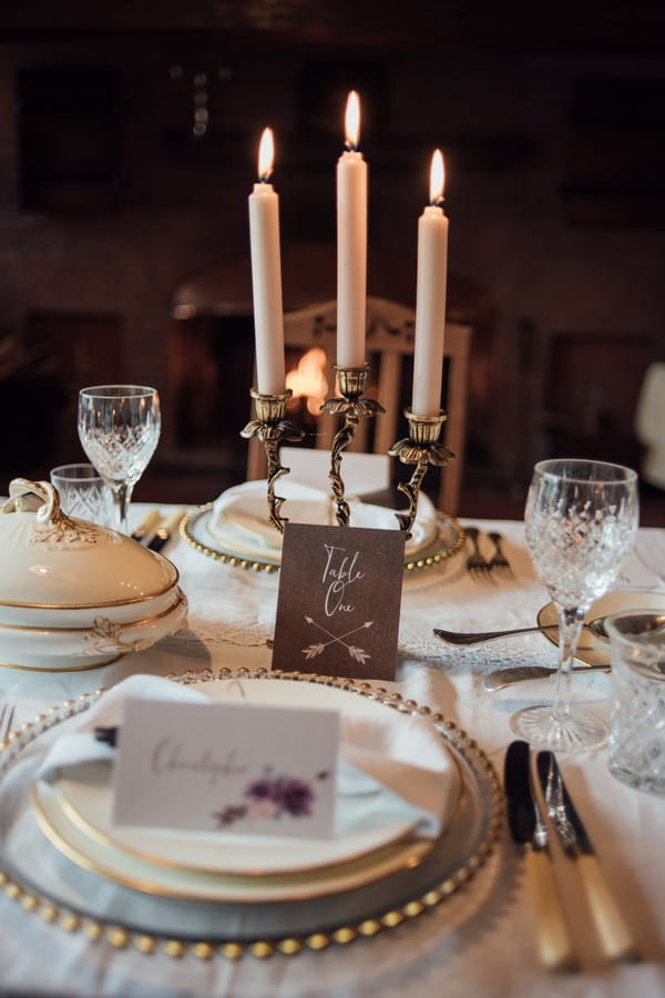 Candelabra on wedding table