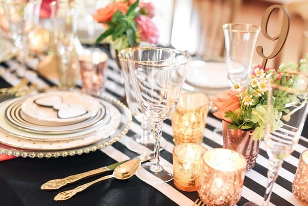 Votives on wedding table