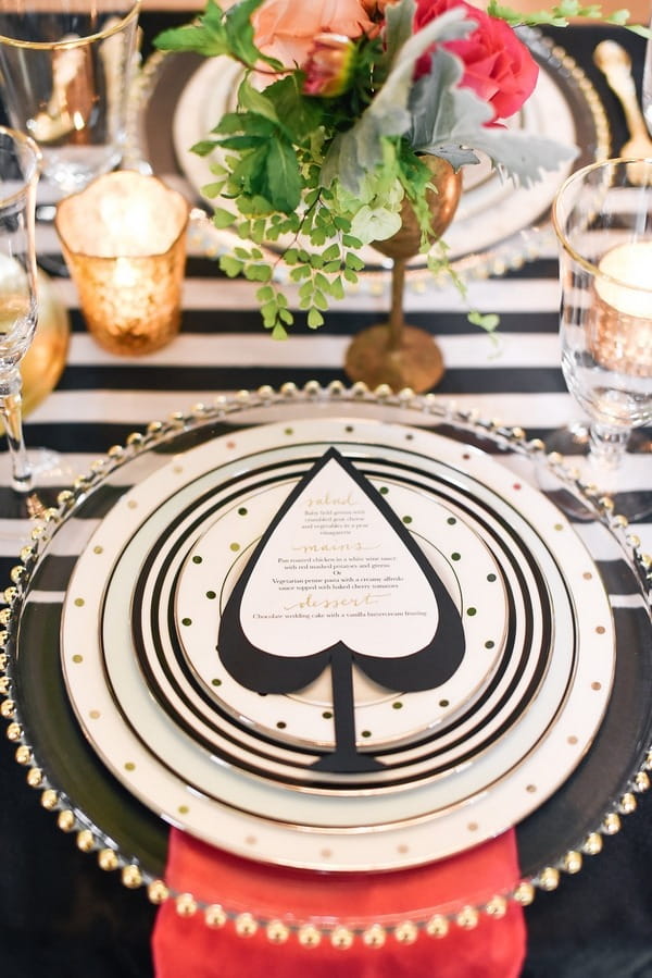 Spade on wedding place setting