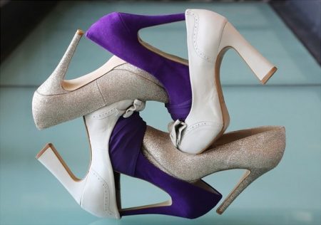 Bridal shoes joined together to make pattern - Picture by Gardner Hamilton