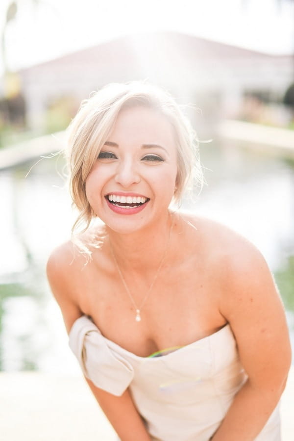 Bride smiling