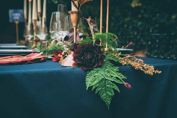 Floral wedding table runner