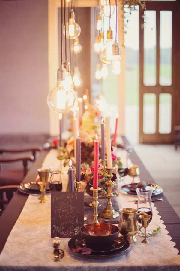 Viking wedding table styling