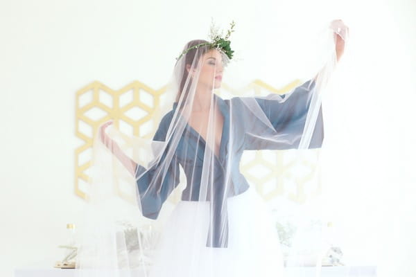Bride under long veil