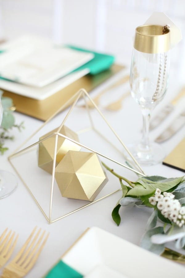 Geometric wedding table decor