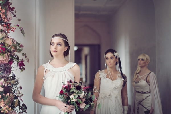 Brides by window