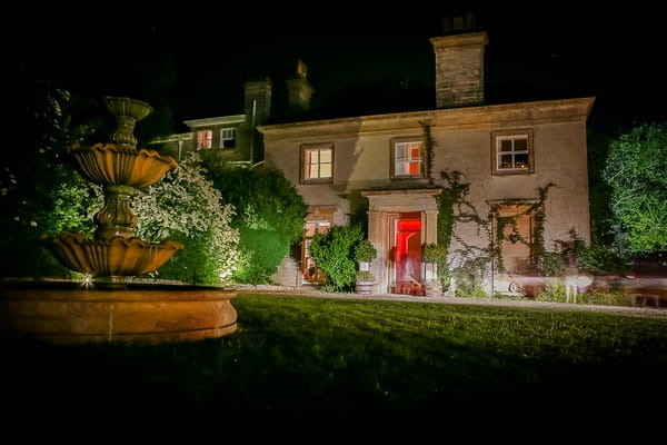 Sparkford Hall wedding venue at night