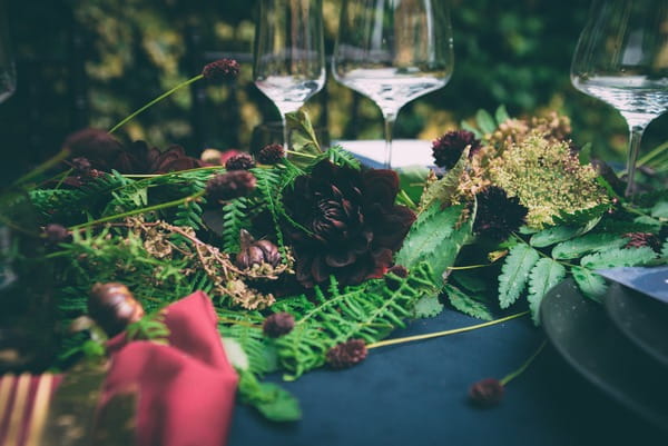 Foliage wedding table runner