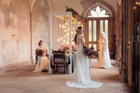 Three brides in Lowther Castle for Modern Viking Wedding Inspiration shoot