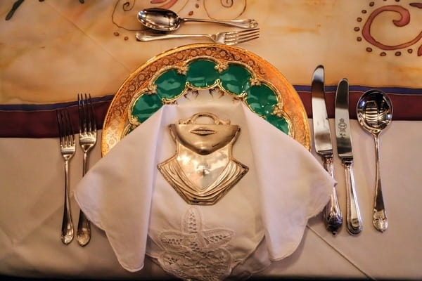 Medieval style wedding place setting