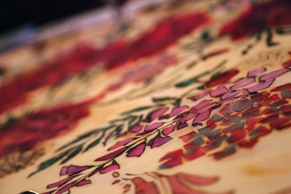 Detail on floral table runner