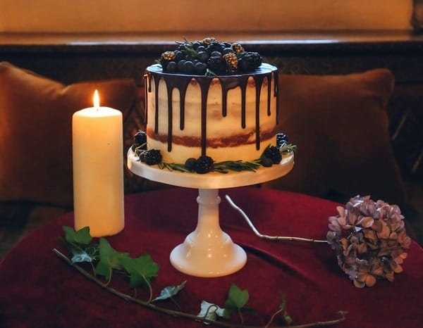 Wedding cake topped with berries