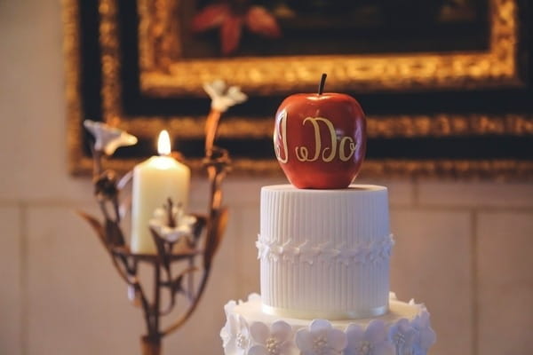 Red apple wedding cake topper