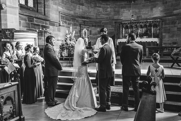 Wedding ceremony in Priory Church of St. Mary and Tutbury