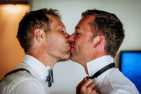 Grooms kiss