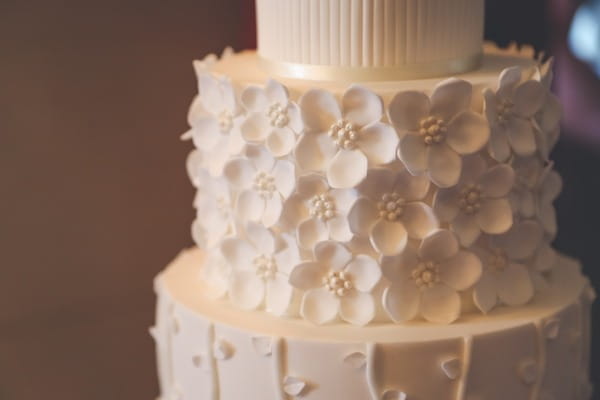 Petal detail on wedding cake