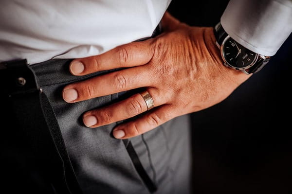 Ring on groom's finger