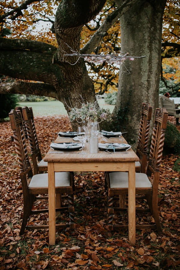 Small wedding table outside