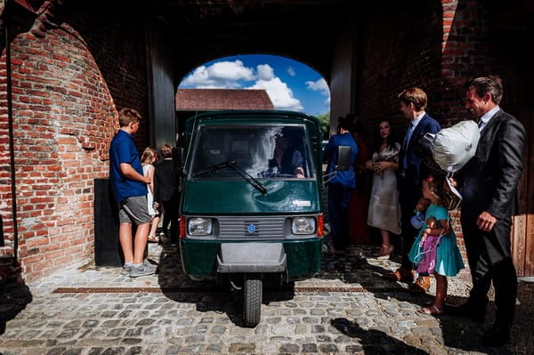 Coffee van arriving at wedding