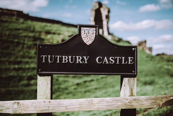 Tutbury castle sign