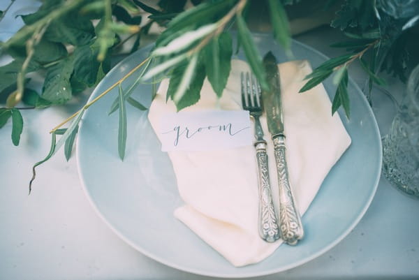 Groom place setting