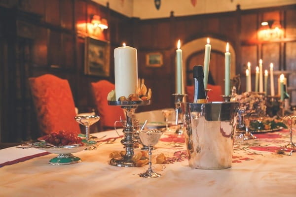 Candles on wedding table