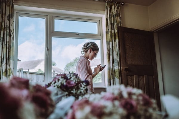 Bride to be texting