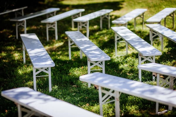 Wedding ceremony bench seating