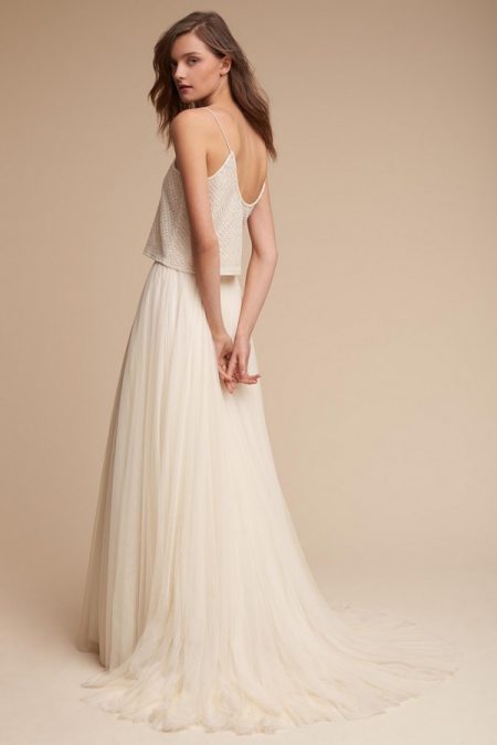 Back of Cailey Top with Amora Skirt from the BHLDN Spring 2017 collection