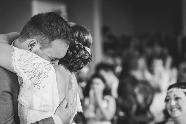 Bride and groom hugging after getting marries - Picture by Lee Maxwell Photography