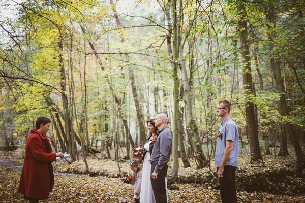 Wedding ceremony in forest